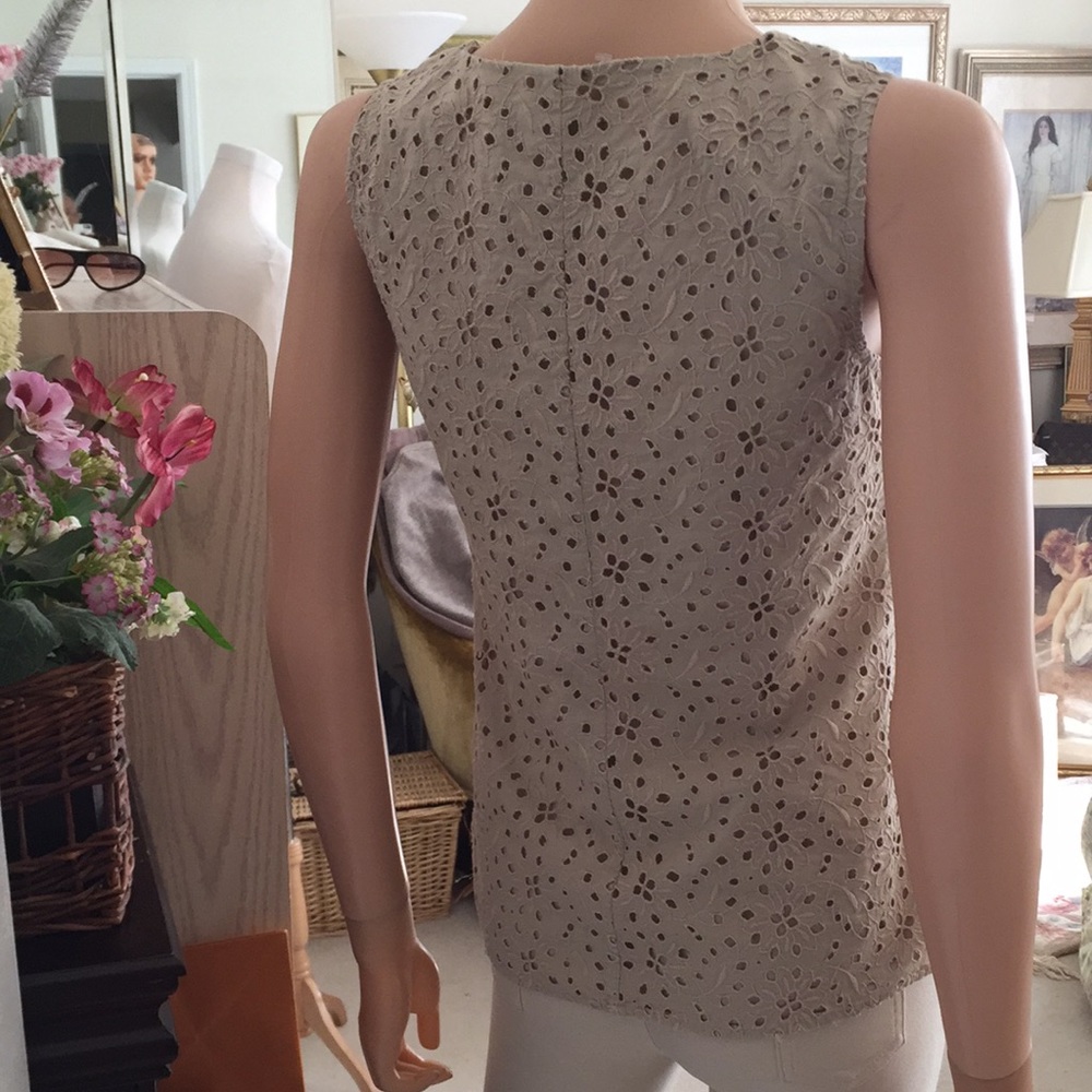 Talbots 100% Cotton Eyelet Sleeveless Skirt Set Size 4 - Picture 5 of 15